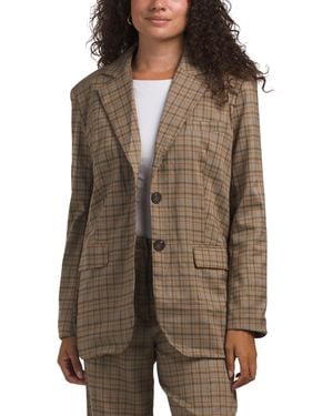 TJ Maxx Oversized Check Blazer For Spandex/Polyester - Brown