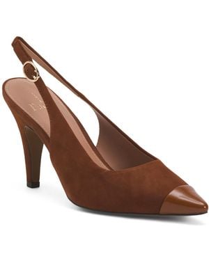 TJ Maxx Suede Niyka Slingback Pumps For Leather//Suede - Brown