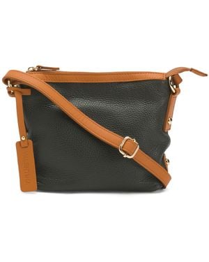 TJ Maxx Leather Small Crossbody Top Zipper, Leather - Black