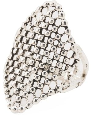 TJ Maxx Sterling Plated Mesh Ring - White