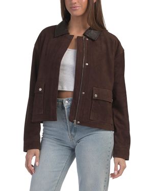 TJ Maxx Suede Vanity Blazer For Polyester/Suede - Brown