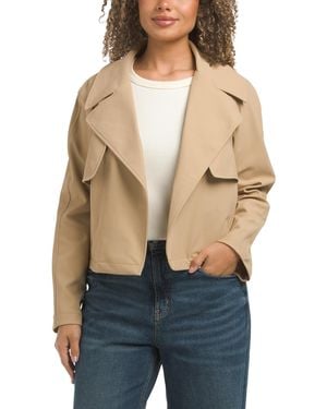 TJ Maxx Cropped Raglan Trench Jacket, Nylon/Spandex/Polyester - Natural