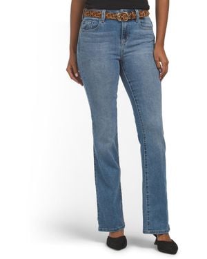 TJ Maxx Skinny Bootcut Jeans With Leopard Belt For Spandex/Cotton/Polyester - Blue