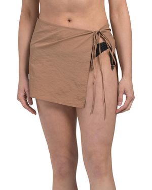 TJ Maxx Hazel Wrap Mini Cover-Up Skirt For Nylon - Natural