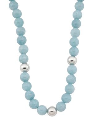 TJ Maxx Sterling Aqua Gemstone Beaded Necklace For - Blue