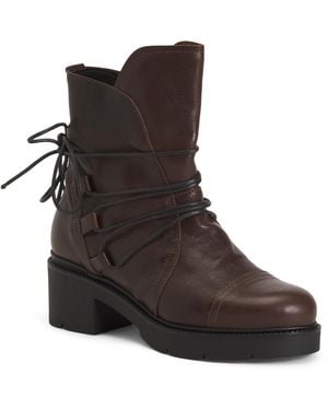 TJ Maxx Leather Lace Up Boots For - Brown