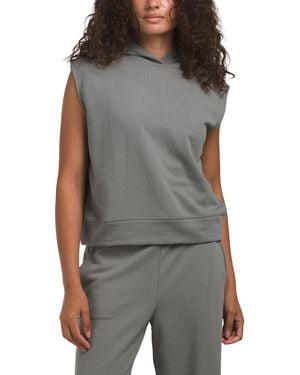 TJ Maxx Greta Terry Sleeveless Hoodie, Cotton/Polyester - Gray