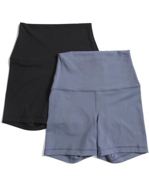 TJ Maxx 2Pk Lux Super High Rise Basic Shorts For Spandex/Polyester - Blue