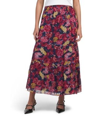 TJ Maxx Jensen Ankle Skirt For Viscose - Red