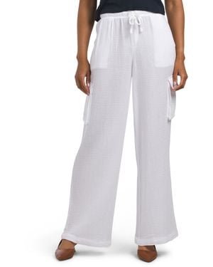 TJ Maxx Cargo Gauze Bottoms For Cotton - White