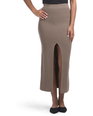 TJ Maxx Wool Blend Kaissy Knitwear Skirt For Wool/Cashmere - Brown