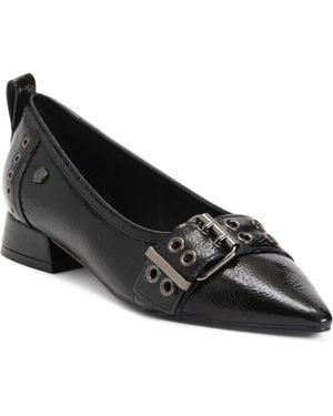 TJ Maxx Pointy Flats With Buckle For Leather - Black