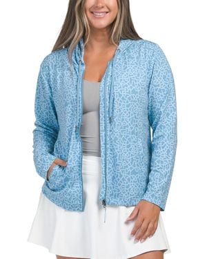 TJ Maxx Hooded Jacket For Spandex/Cotton/Polyester - Blue
