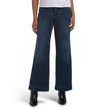 TJ Maxx Petite Teresa Wide Leg Wide Hem Jeans, Cotton/Polyester - Blue