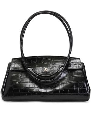 TJ Maxx Leather Front U Flap East West Shoulder Bag For - Black