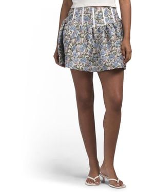 TJ Maxx Binding Jacquard Mini Skirt For Cotton/Polyester - White