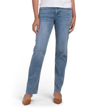 TJ Maxx Ab Tech Boyfriend Jeans With Raw Hem Cuffs For Spandex/Cotton/Polyester - Blue