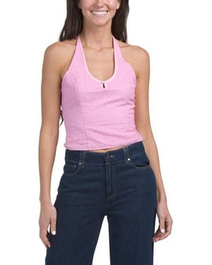 TJ Maxx Eyelet Halter Neck Top For Cotton/Rayon - Purple
