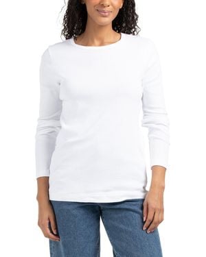 TJ Maxx Romi Hook And Eye Long Sleeve T-Shirt For Cotton - White