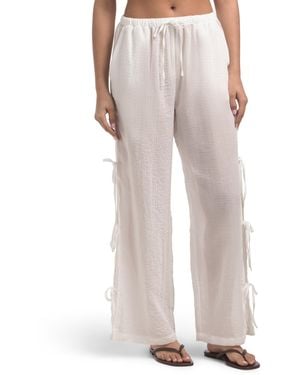 TJ Maxx Side Tie Cover-Up Pants For Cotton/Polyester - White
