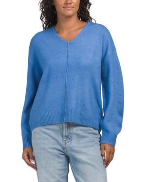 TJ Maxx Cozy V-Neck Sweater, Spandex/Polyester/Acrylic - Blue