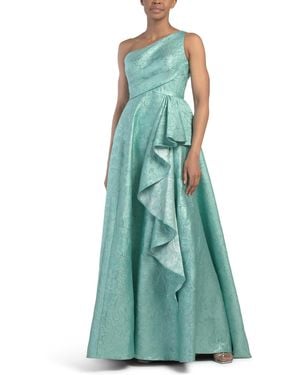 TJ Maxx One Shoulder Gown For Polyester - Green