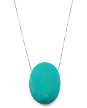 TJ Maxx Sterling Plated Brass Stone Necklace For - Blue