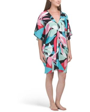 TJ Maxx Abstract Printed Caftan For Spandex/Polyester - Red