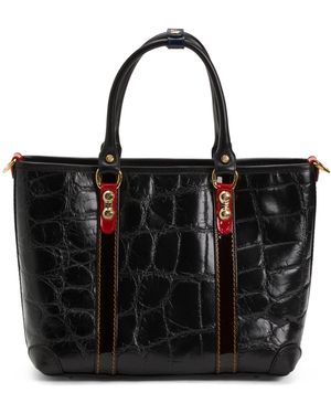 TJ Maxx Leather Croc Tote For - Black