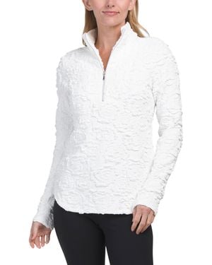 TJ Maxx Full Zip Baselayer Textured Jacket For Nylon/Polyester - White