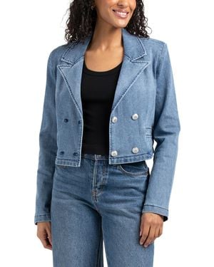 TJ Maxx Olivia Cropped Recycled Blazer Jacket, Spandex/Cotton/Polyester - Blue