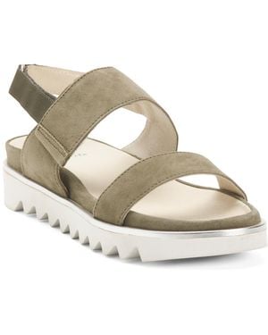 TJ Maxx Suede Angelis Wedge Sandals For Leather/Suede - Metallic