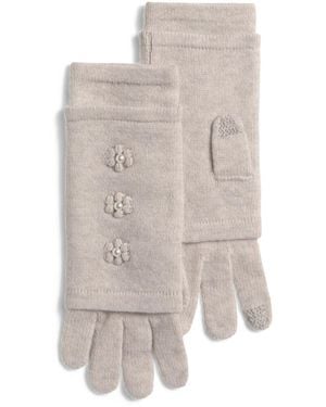 TJ Maxx Merino Wool Pearl Bobble 3-In-1 Gloves For - White