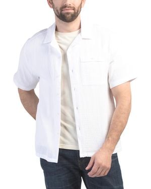 TJ Maxx Gauze Button Up Shirt For Cotton - White
