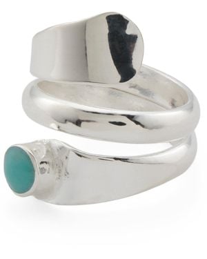 TJ Maxx Sterling Plated Stone Wrap Ring - Gray