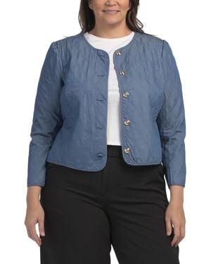 TJ Maxx Plus Denim Jacket For Polyester/Rayon - Blue