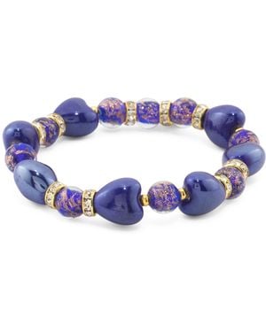TJ Maxx Plated Murano Glass Bead Bracelet - Blue