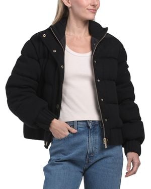 TJ Maxx Wool And Cashmere Brooklyn Knit Bomber Jacket, Polyester/Wool - Black