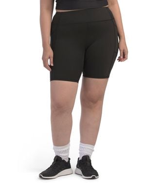 TJ Maxx Plus High Rise Shorts With Pockets For Spandex/Polyester - Black