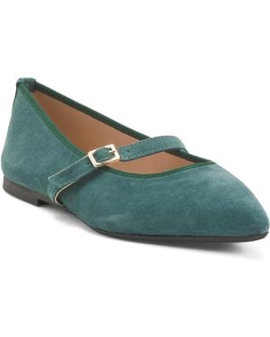TJ Maxx Suede Ballerina Pointy Toe Mary Jane Flats For - Green
