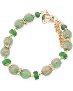 TJ Maxx Plated Murano Glass Bead Bracelet For - Green