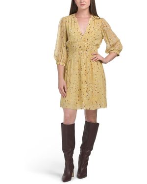 TJ Maxx Jaune Mini Dress For Viscose - Metallic
