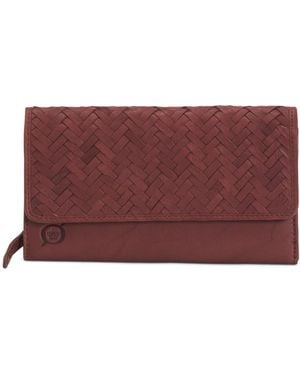 TJ Maxx Leather Woven Deluxe Wallet - Red