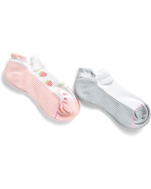 TJ Maxx 2Pk Strawberry Compression Ankle Socks For Nylon/Spandex/Cotton - White