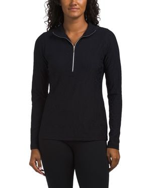 TJ Maxx Quarter Zip Base Layer Textured Top For Nylon - Black