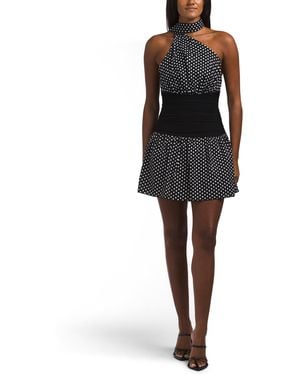 TJ Maxx Kalianna Ruched Waist Scarf Mini Dress For Spandex/Polyester - Black
