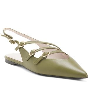 TJ Maxx Leather Ava Slingback Flats For - Metallic