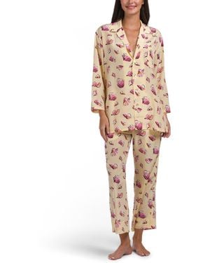 TJ Maxx 2Pc Silk Casablanca Junonia Pajama Set For - Natural