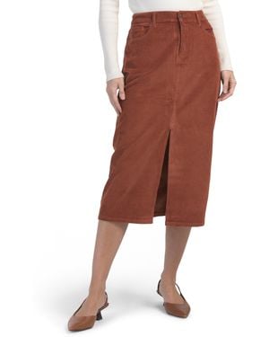 TJ Maxx Goldie Stretch Corduroy Midi Skirt For Spandex/Modal/Cotton - Brown