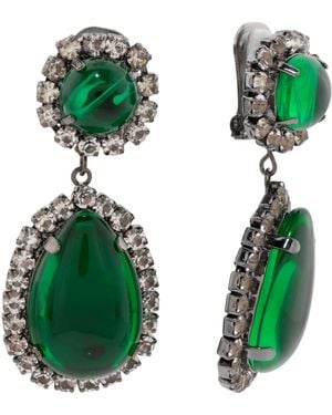 TJ Maxx Emerald Crystal Drop Earrings - Green